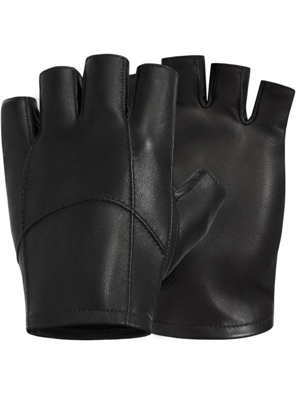 Genuine Lambskin Leather Men's Fingerless Driving Gloves - Stylish & Durable